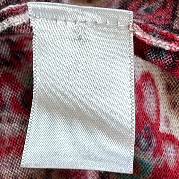 Talbot's Petites Paisley Print Merino Wool Pullover Lightweight Sweater w Cuffs - Picture 8 of 10